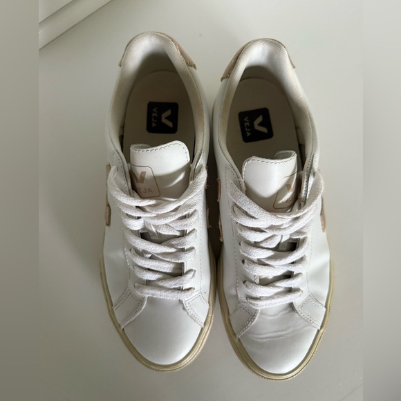 Veja Cream and Tan Sneakers - Picture 10 of 15